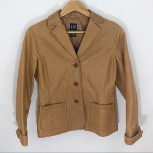 Vintage Gap camel tan genuine leather jacket blazer M